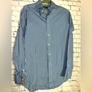 Men's JOHNSTON & MURPHY Tailored Fit Long‎ Sleeve Button Down Shirt LARGE